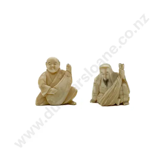 Pair of Carved Chinese Sages