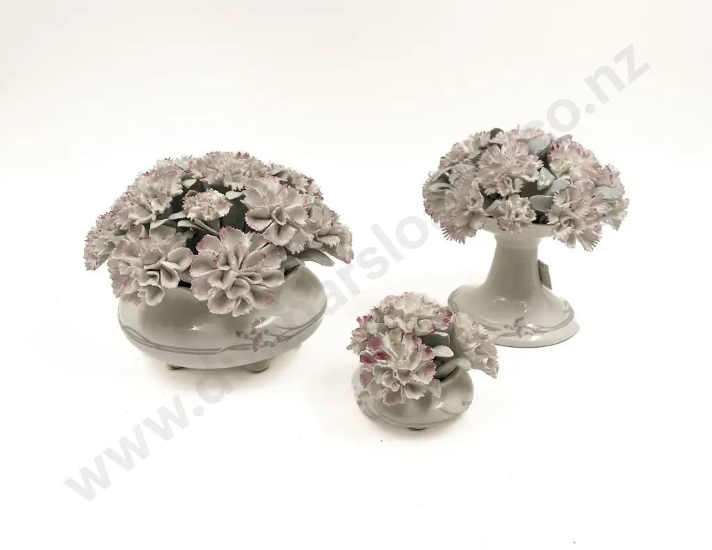 Three Various RD "Carnation" Floral Ornaments Image 1++