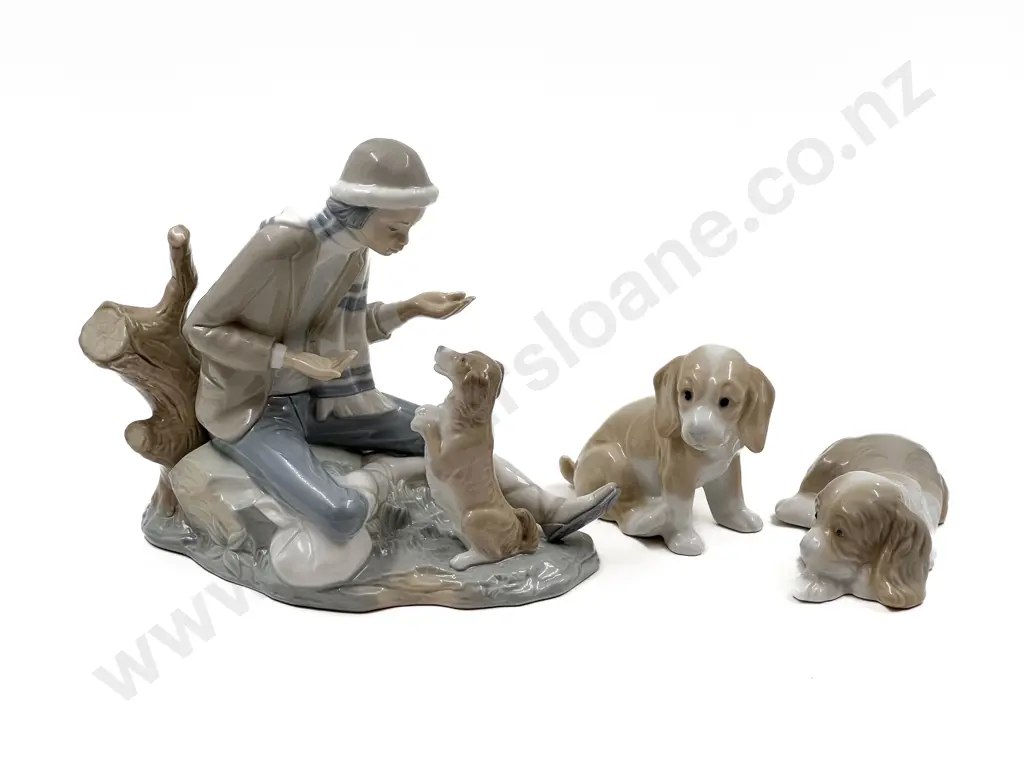 Nao Figure of Girl with Dog and Two Others Image 1++
