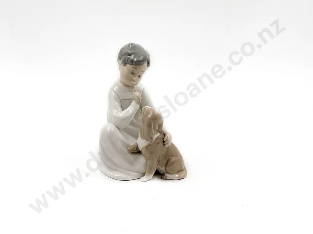 Lladro Figure Boy with Dog Image 1++