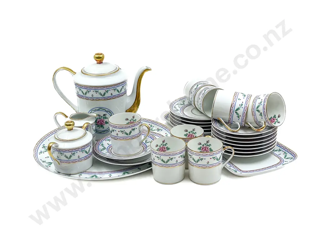 Limoges "Pompadour" Pattern Coffee Set etc Image 1++