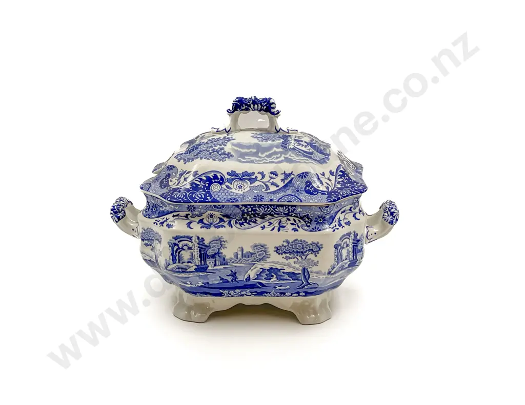 Large Spode Blue & White Tureen Image 1++
