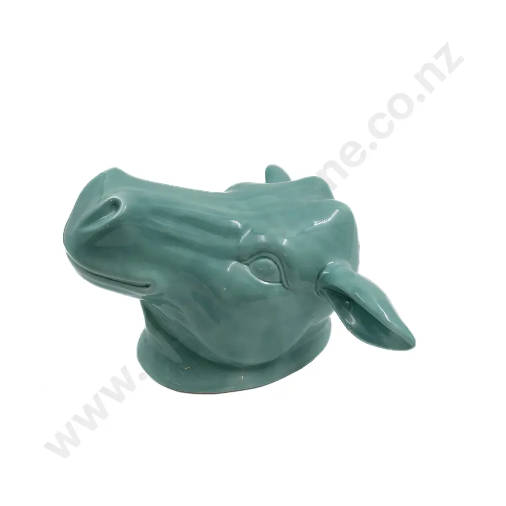 Teal Ceramic Wall Hung Cow's Head Image 1++