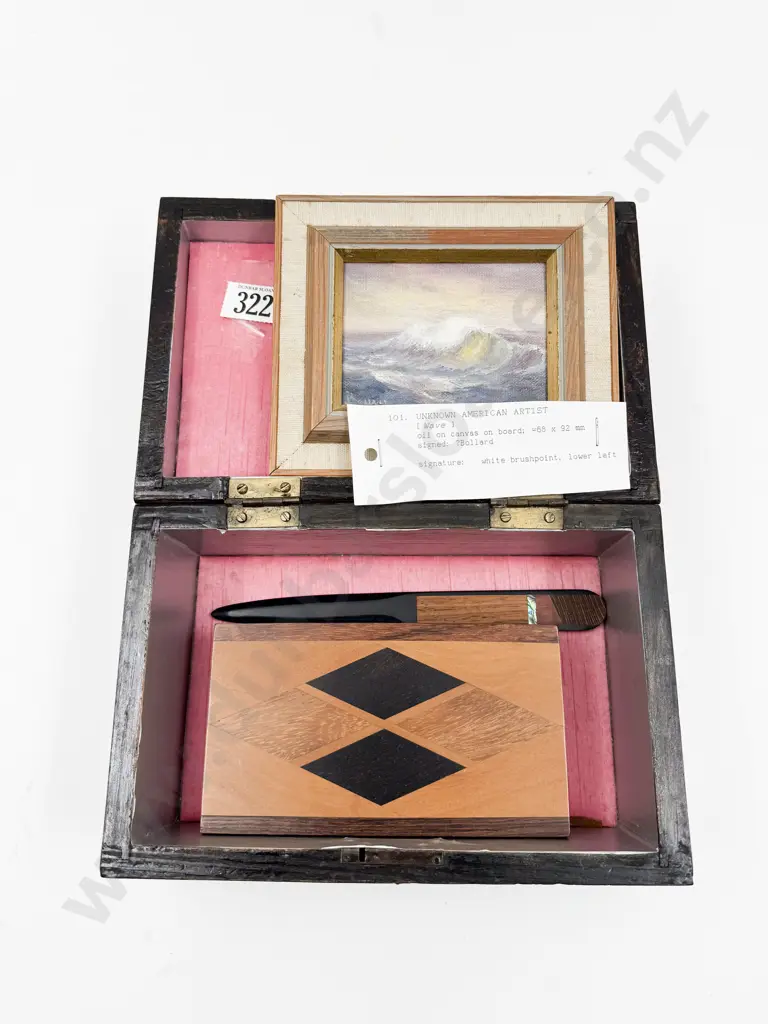 Inlaid Box with Other and Small Original Painting Image 1++