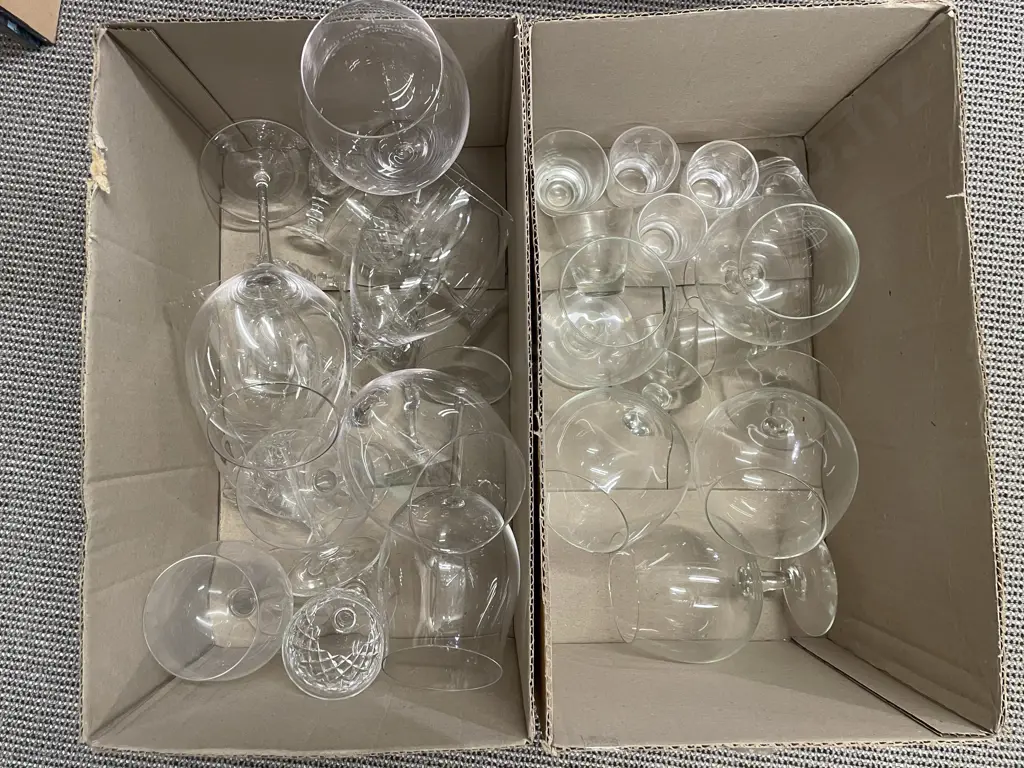Two Boxes of Assorted Glassware Image 1++
