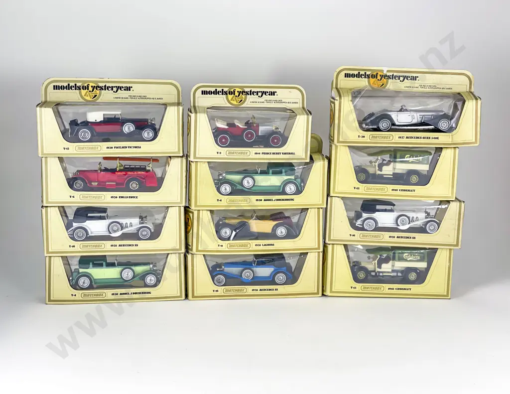 12 Matchbox Models of Yesteryear Yellow Boxed Vintage Car Models Image 1++