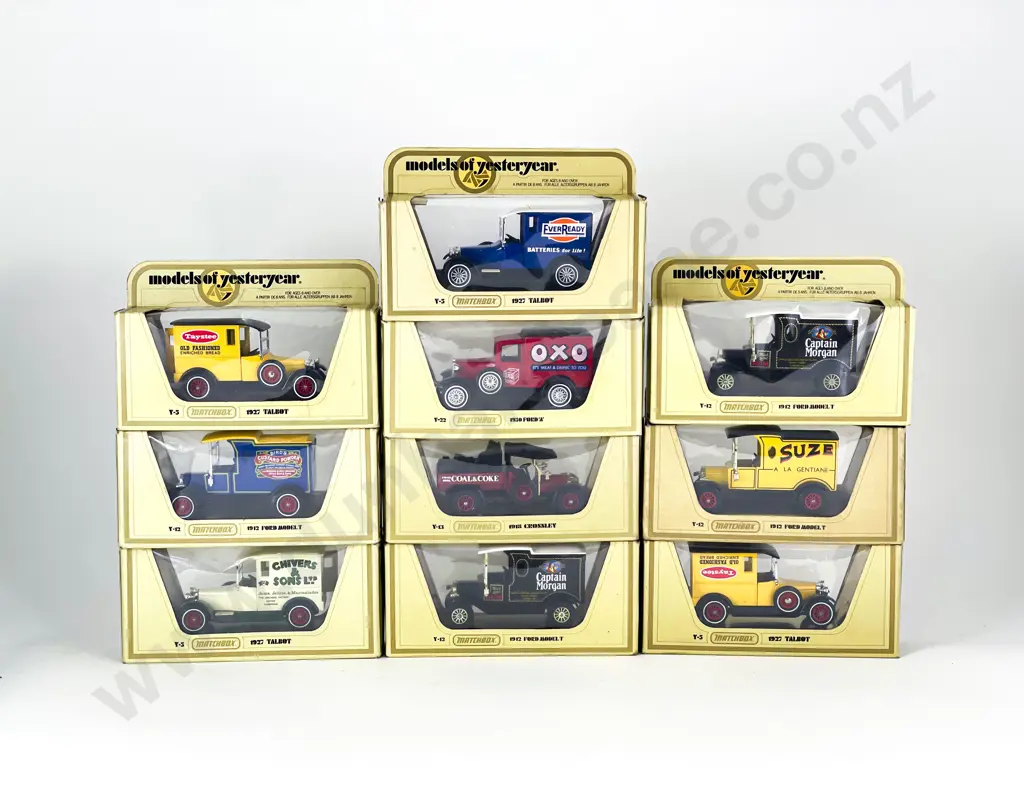 10 Matchbox Models of Yesteryear Yellow Boxed Advertising Models Image 1++