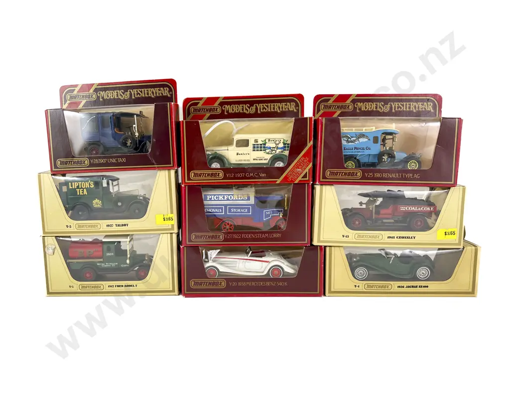 9 Matchbox Models of Yesteryear Window Red and Yellow Boxed Image 1++