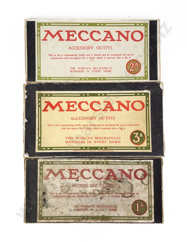 Vintage Meccano Part Boxed Sets 2A x3 1A and 3A Image 1++