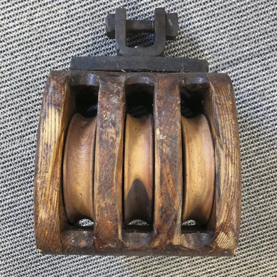 Vintage Wooden Block & Tackle