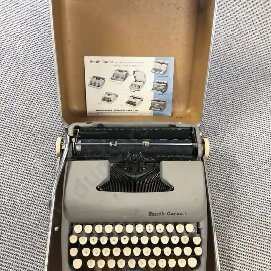 Vintage Cased Smith Corona Portable Typewriter