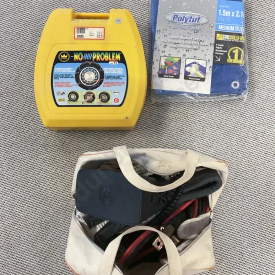Box of Assorted Car Related Tools & Accessories