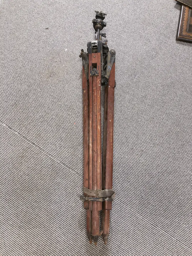 Vintage Theodolite Tripod together with Modern Example Image 1++