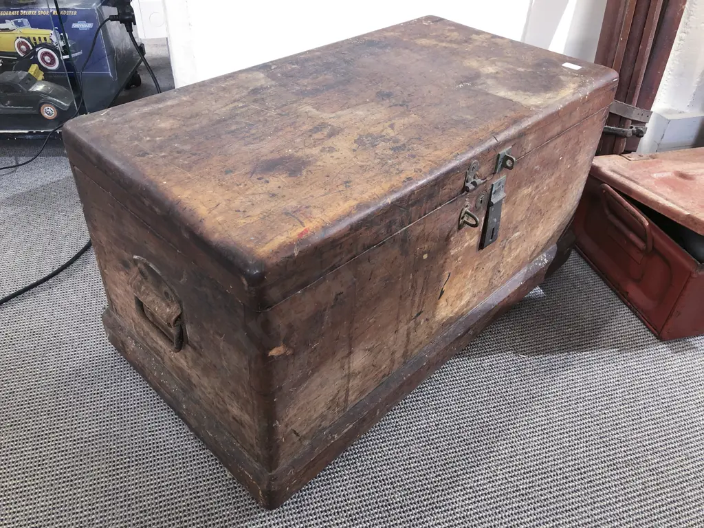 Vintage Wooden Tool Chest with Assorted Tool Accessories & Gauges etc Image 1++