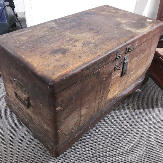 Vintage Wooden Tool Chest with Assorted Tool Accessories & Gauges etc