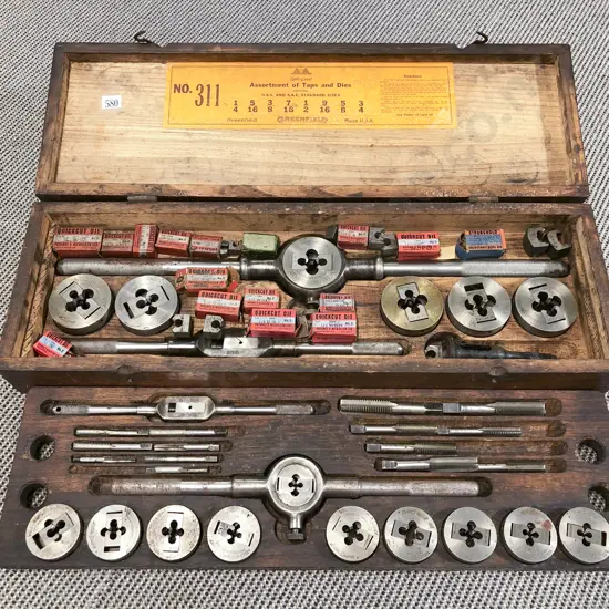 Vintage American Tap & Die Set in Wooden Case