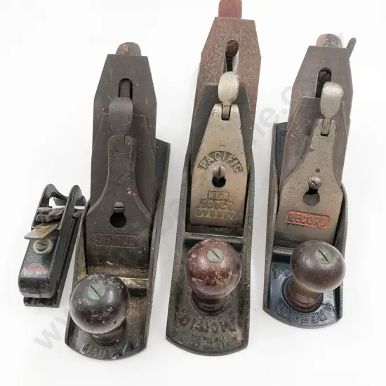 Three Assorted Vintage Wood Planes together with Small Stanley Plane
