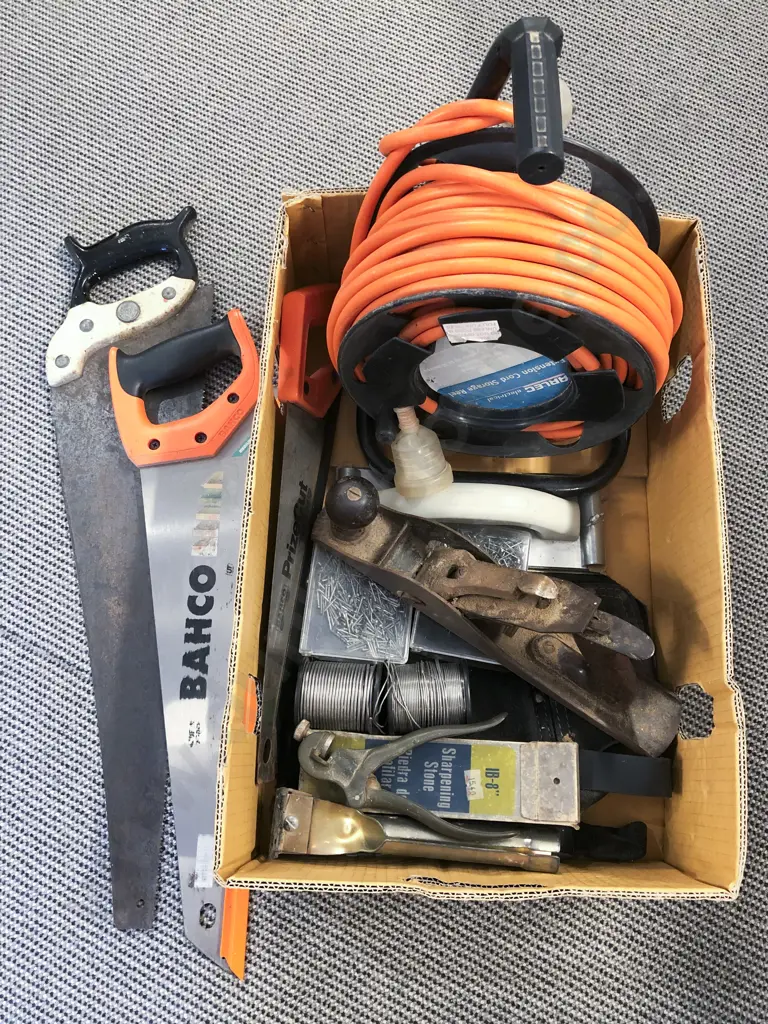 Box of Assorted Tools and Accessories Image 1++