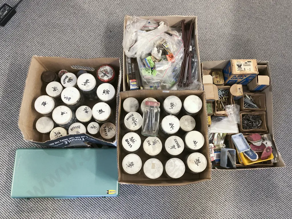 Four Boxes of Assorted Vintage Screws/Nails Etc Image 1++
