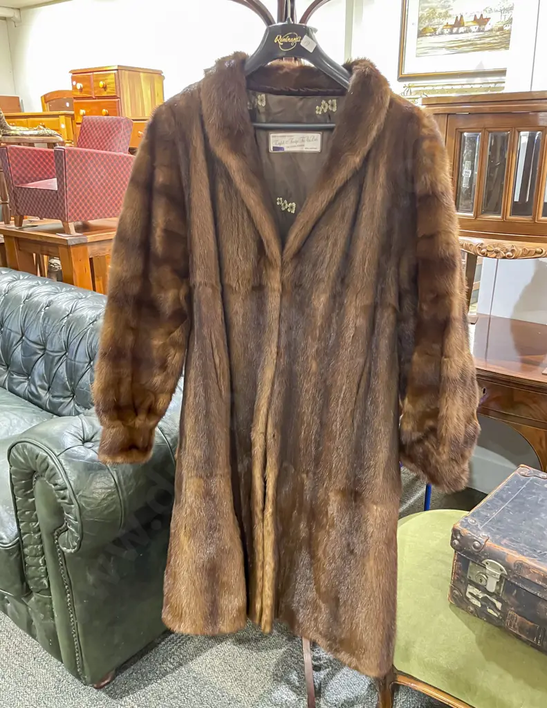 Vintage Full Length Mink Fur Coat - Small Size Image 1++