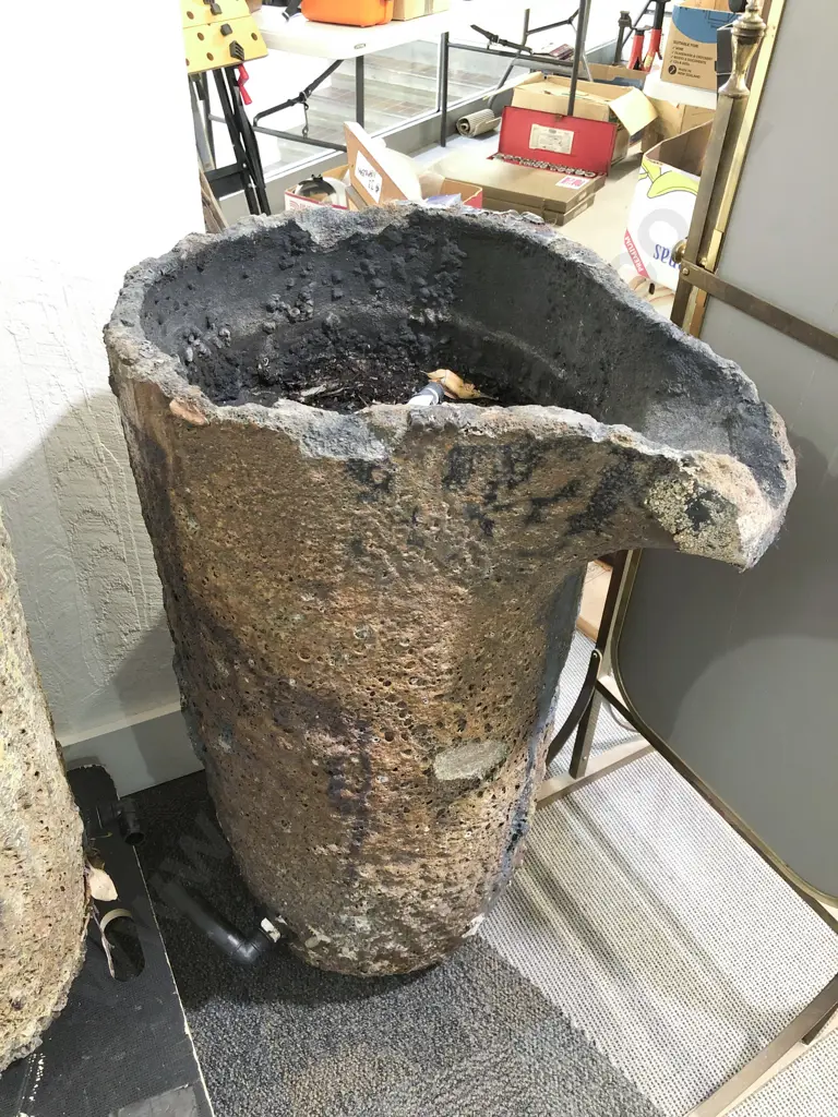 Vintage Graphite Crucible Converted to Water Fountain Image 1++