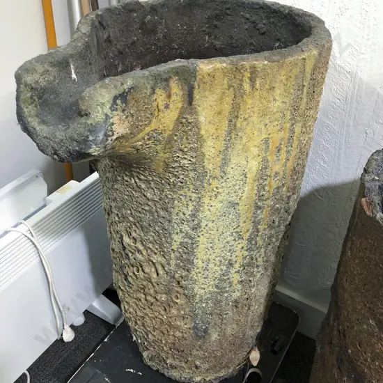 Vintage Graphite Crucible Converted to Water Fountain