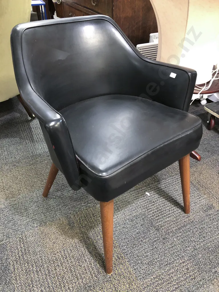 1960's Vinyl Tub Chair together with Bar Stool Image 1++