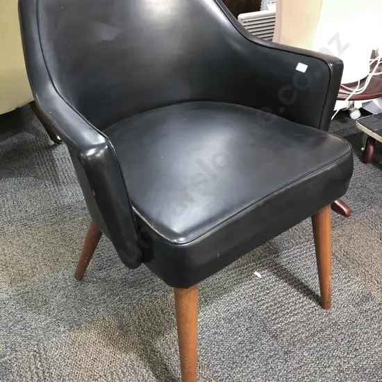 1960's Vinyl Tub Chair together with Bar Stool