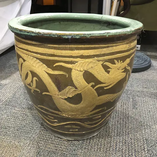 Dragon Decorated Garden Pot