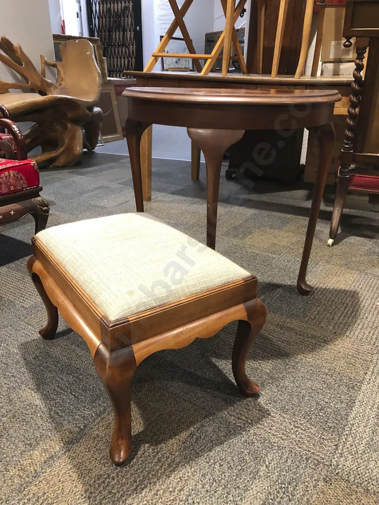 D Shaped Hall Table together with Foot Stool Image 1++