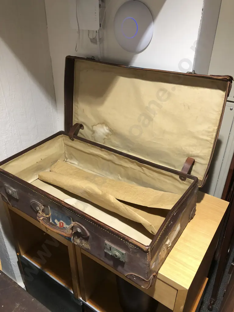 Vintage Leather Suitcase Image 1++