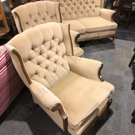 Three Piece Button Back Lounge Suite