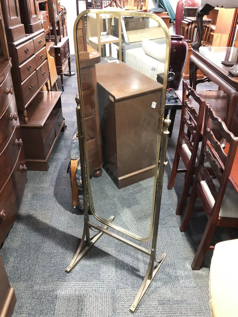 Brass Cheval Mirror Image 1++