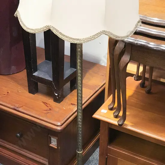 Heavy Brass Standard Lamp with Shade