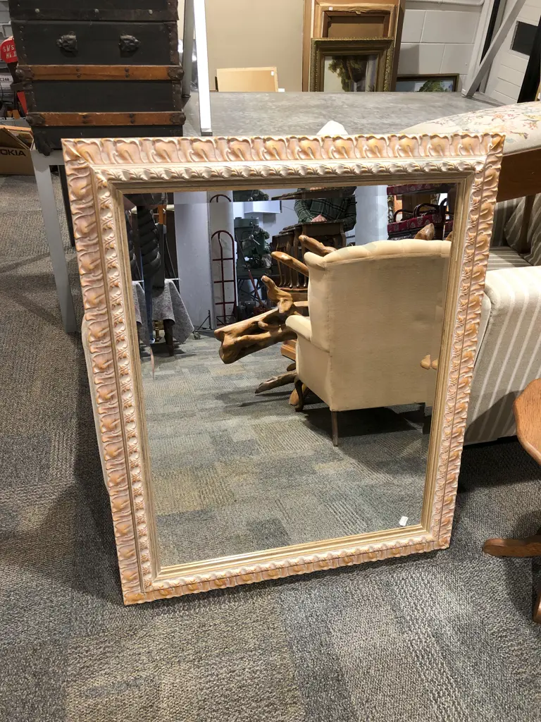 Decorative Bevel Edged Wall Mirror together with D Shaped Occ. Table Image 1++