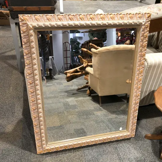 Decorative Bevel Edged Wall Mirror together with D Shaped Occ. Table