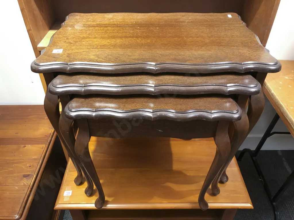 Mahogany Nest of Three Tables Image 1++