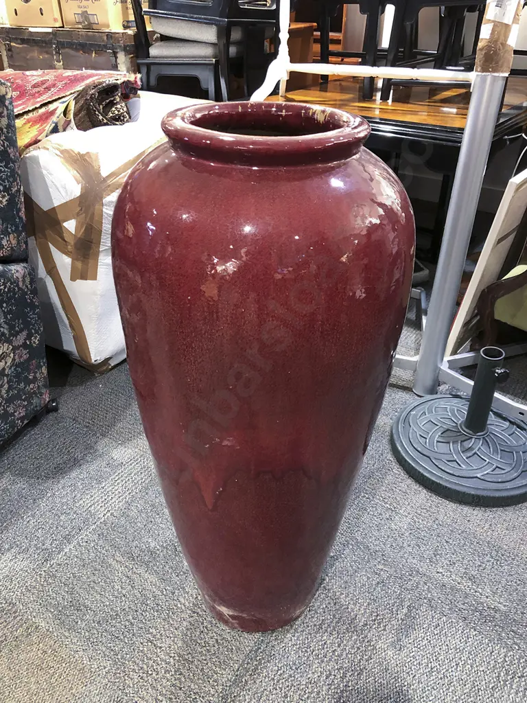 Red Glazed Floor Vase Image 1++
