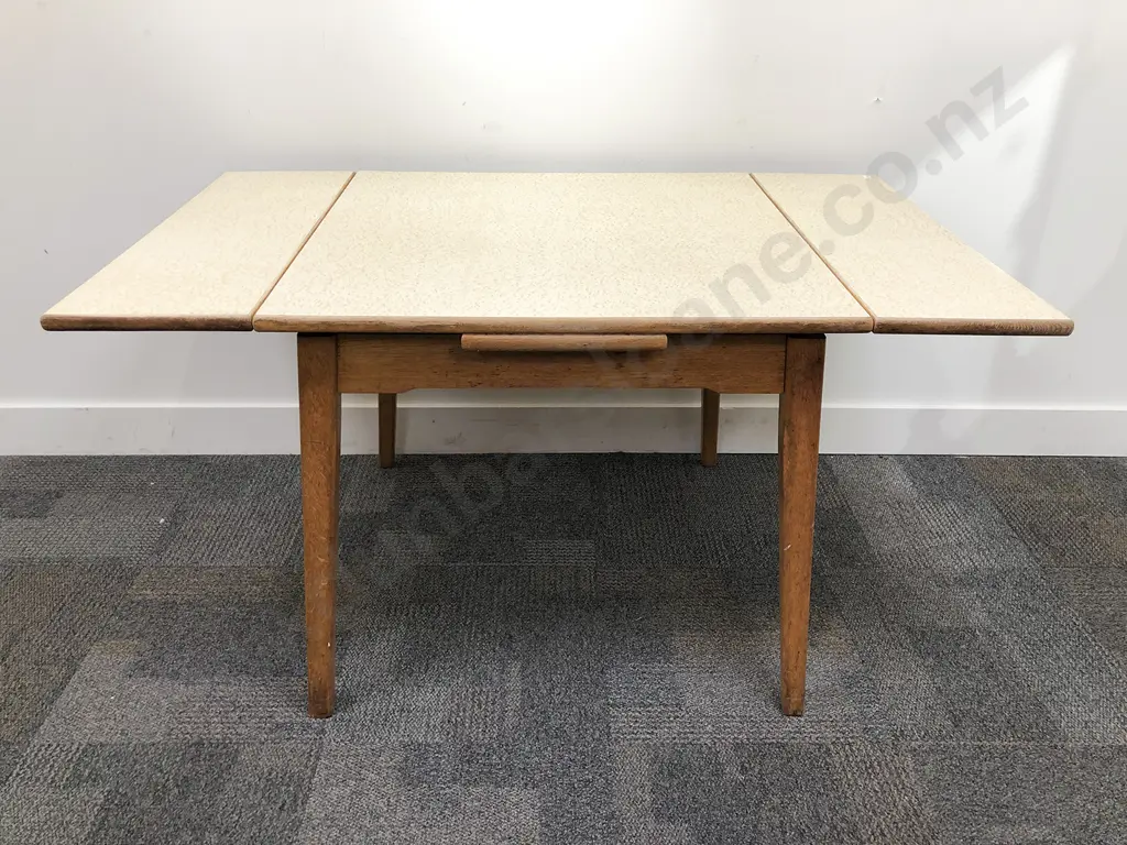 Oak Mid Century Formica Top Dining Table Image 1++