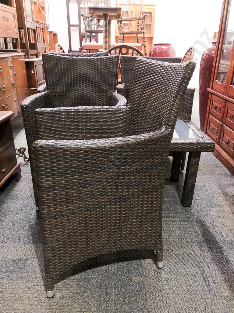 Modern Rattan Five Piece Conservatory Suite Image 1++