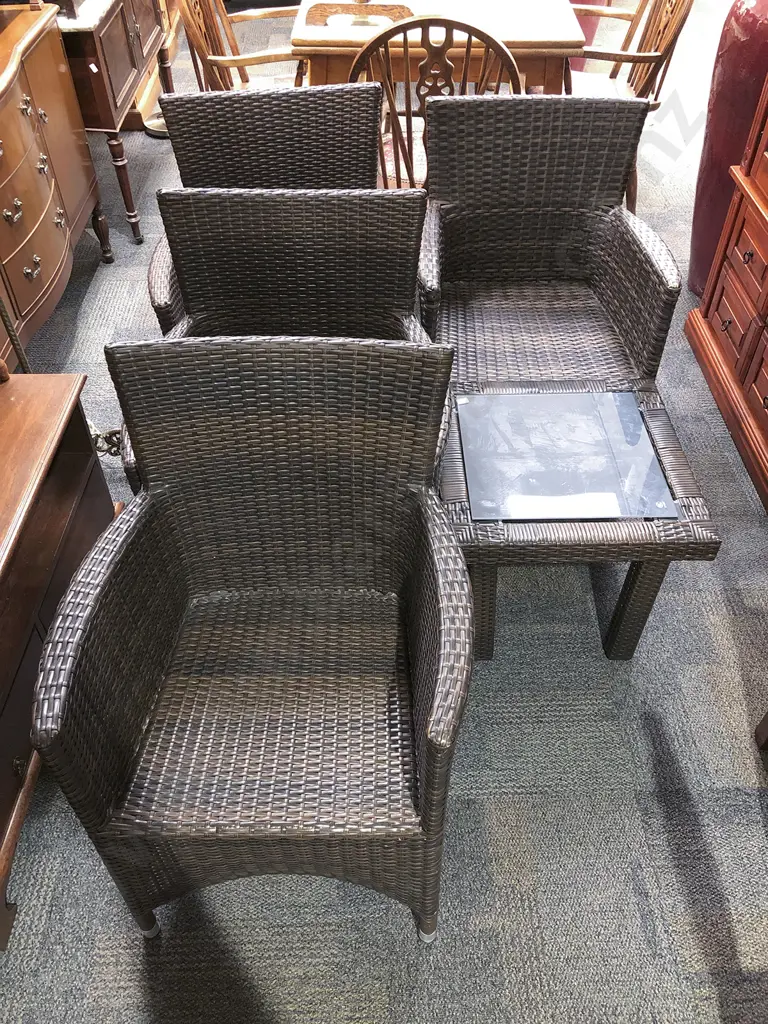 Modern Rattan Five Piece Conservatory Suite Image 1++