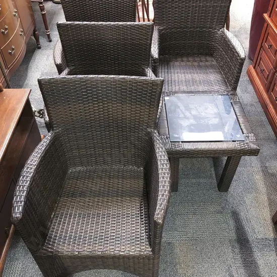 Modern Rattan Five Piece Conservatory Suite