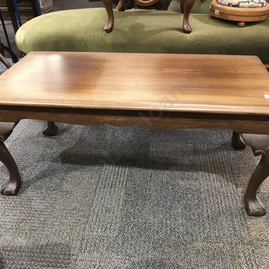 Mahogany Claw & Ball Foot Coffee Table