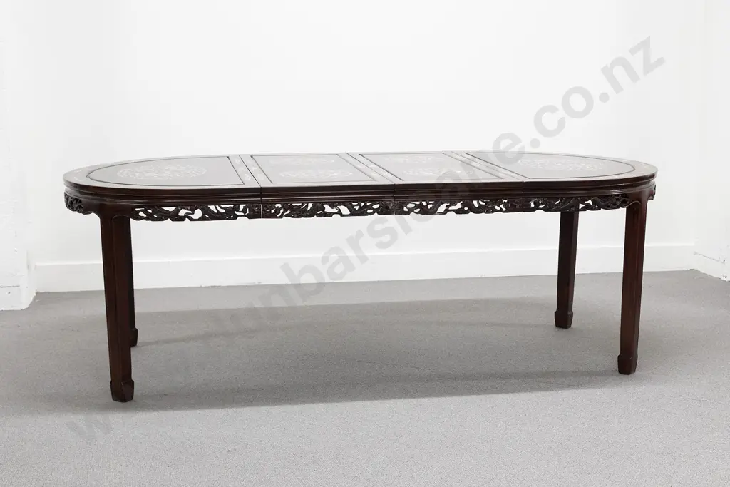 Chinese Rosewood Dining Room Table and Eight Chairs Image 1++