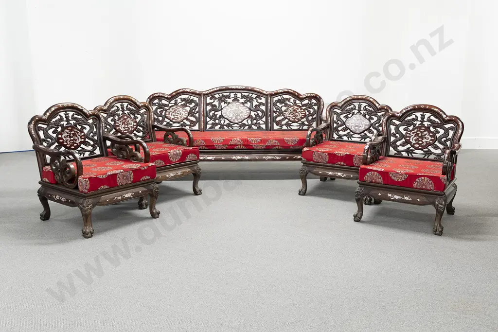 Good Quality Five Piece Rosewood Lounge Suite Image 1++