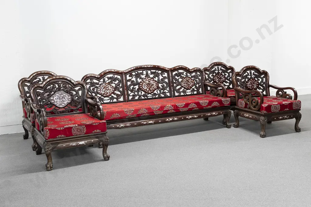 Good Quality Five Piece Rosewood Lounge Suite Image 1++