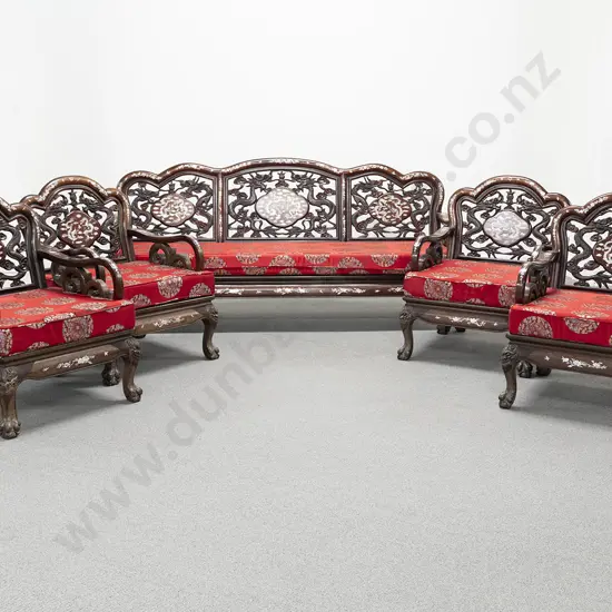 Good Quality Five Piece Rosewood Lounge Suite