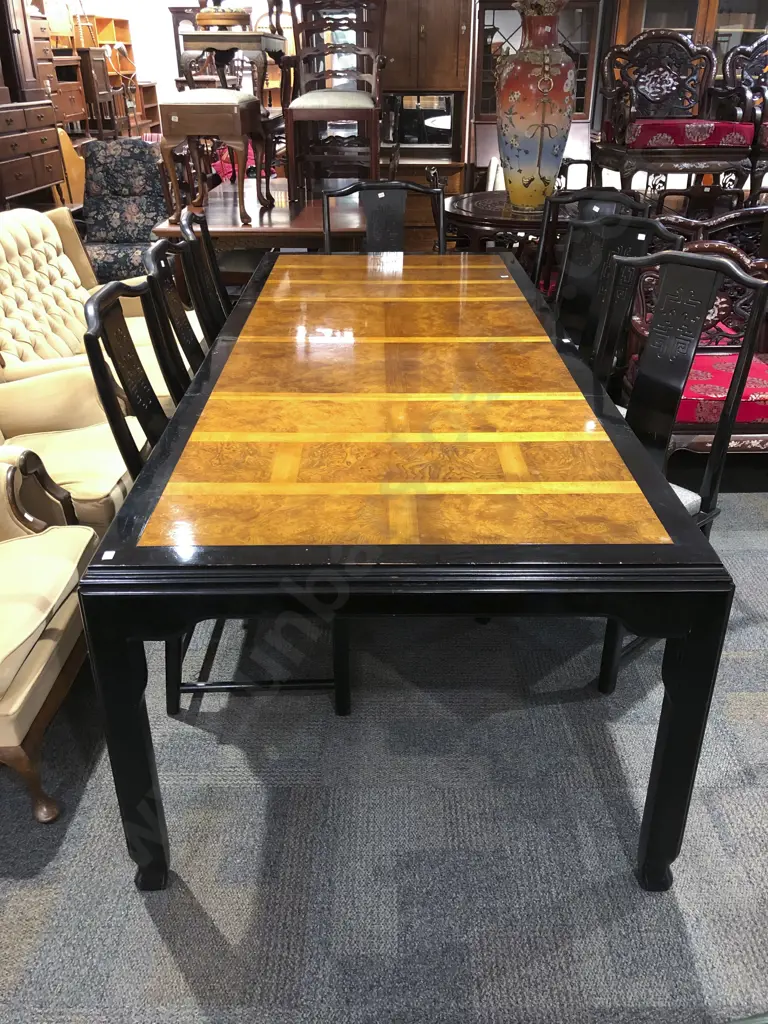 Lacquered Extension Dining Table and Eight Chairs Image 1++