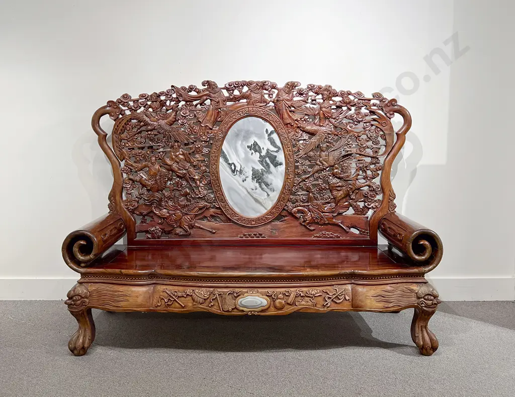 A Good Quality Chinese Late Qing Dynasty Rosewood Three Seater Sofa Image 1++