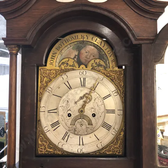 Geo III Oak Long Cased Clock By John Bothomley Clayton West
